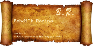 Bebők Rozina névjegykártya